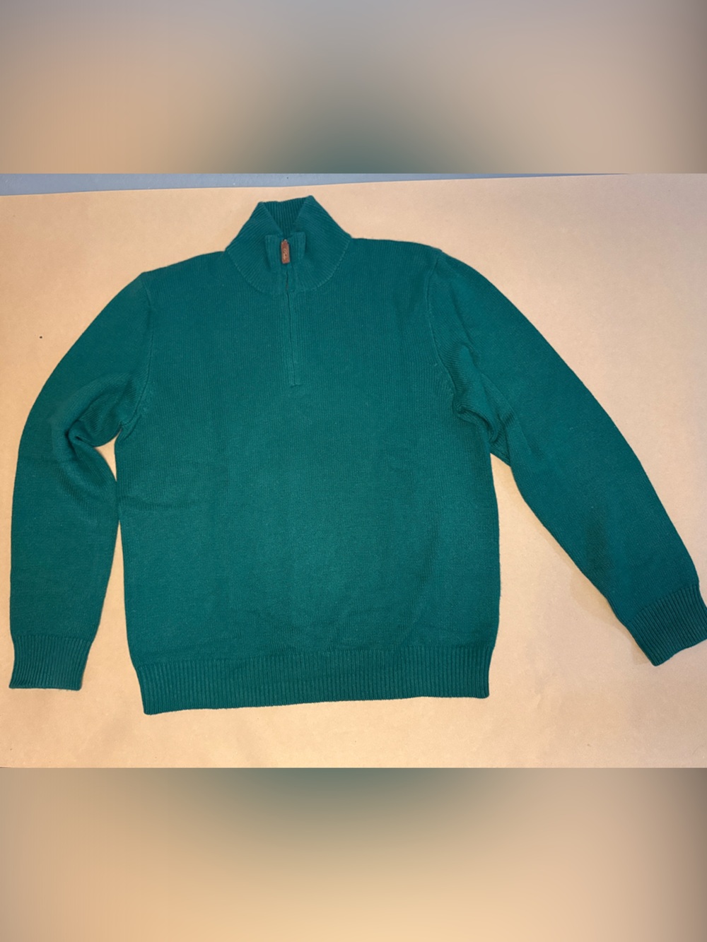 Polo by Ralph Lauren Green Quarter Zip-Neck Men's Sweater